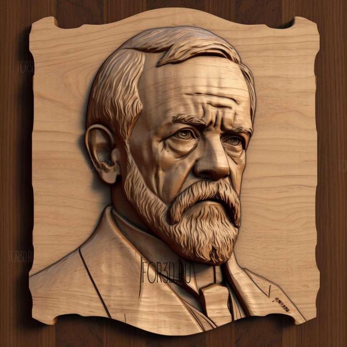 Louis Pasteur 3 stl model for CNC